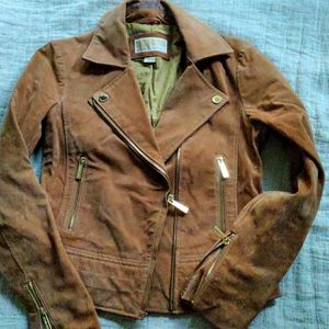 Michael Kors real leather jacket with gold accents